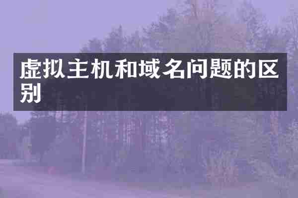虚拟主机和域名问题的区别
