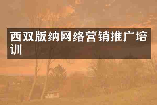 西双版纳网络营销推广培训