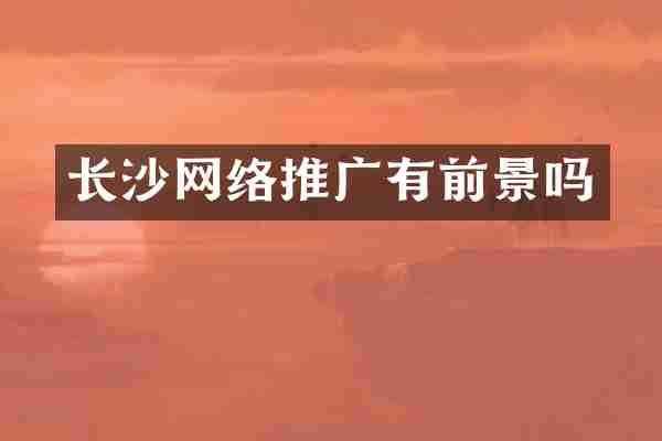 长沙网络推广有前景吗