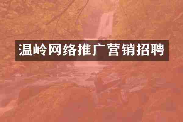 温岭网络推广营销招聘