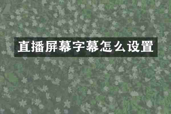 直播屏幕字幕怎么设置