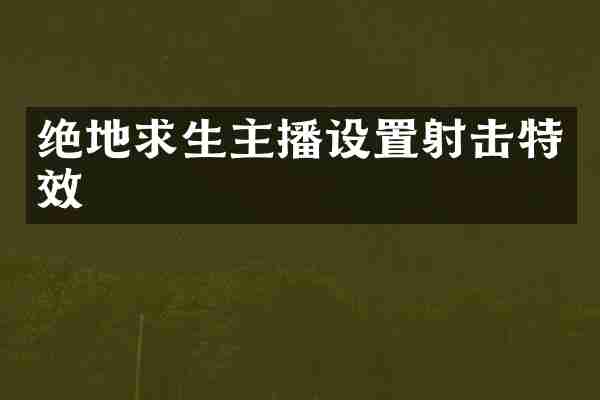 绝地求生主播设置射击特效