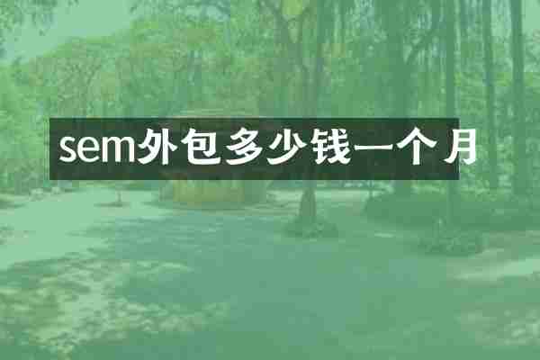 sem外包多少钱一个月