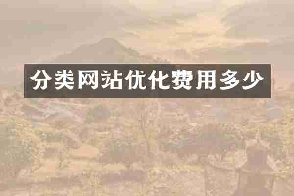分类网站优化费用多少