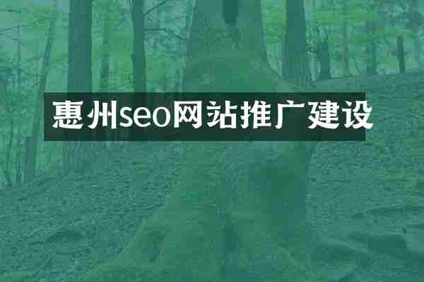 惠州seo网站推广建设