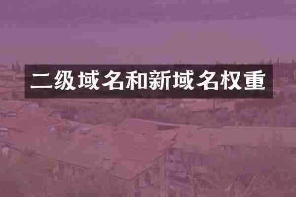二级域名和新域名权重