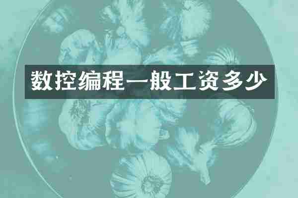 数控编程一般工资多少
