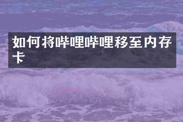 如何将哔哩哔哩移至内存卡