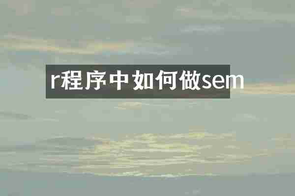 r程序中如何做sem