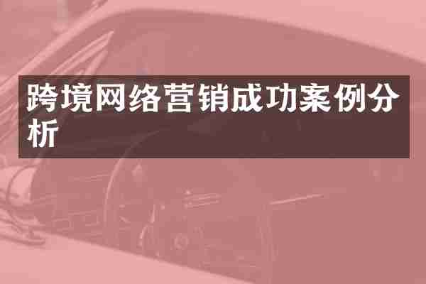 跨境网络营销成功案例分析