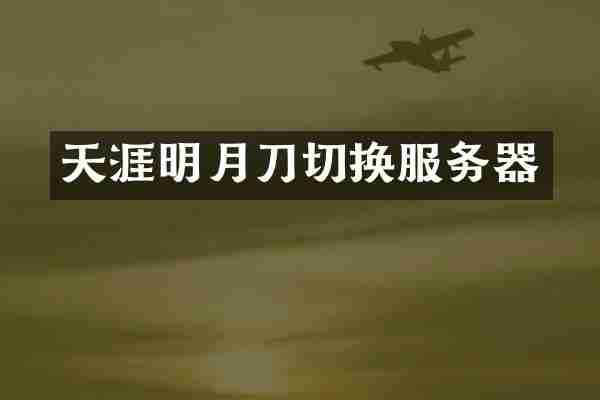天涯明月刀切换服务器