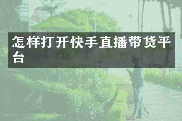 怎样打开快手直播带货平台
