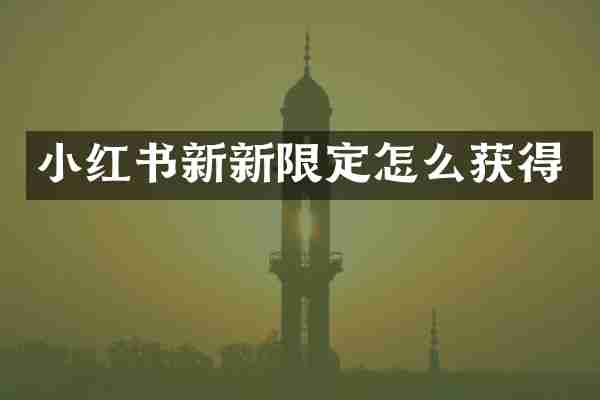 小红书新新限定怎么获得