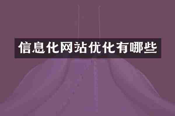 信息化网站优化有哪些