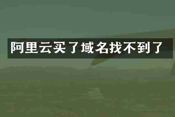 阿里云买了域名找不到了