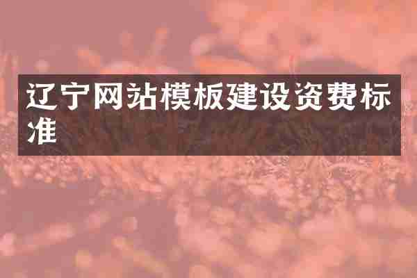 辽宁网站模板建设资费标准