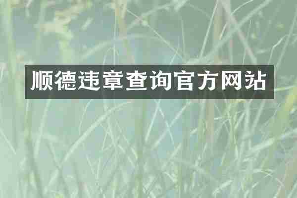 顺德违章查询官方网站