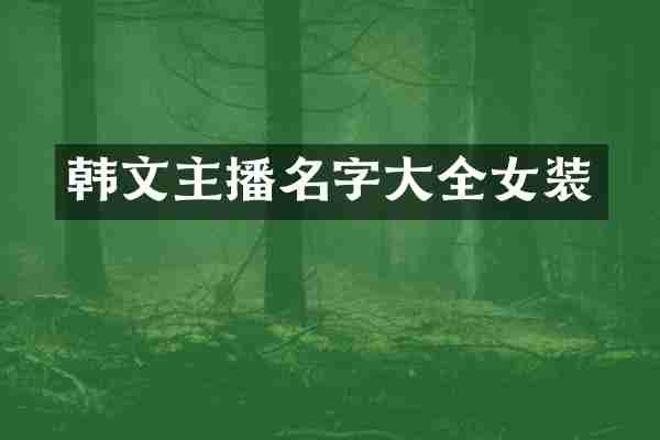 韩文主播名字大全女装