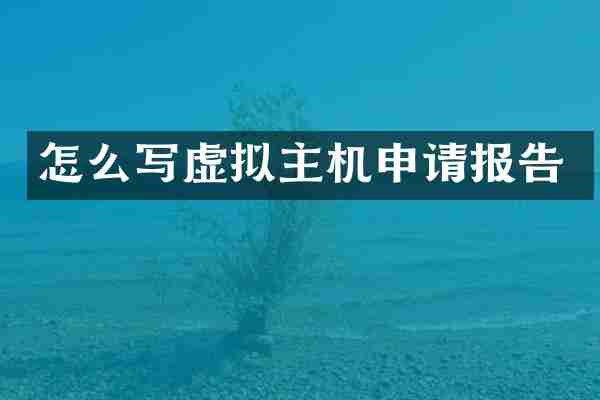 怎么写虚拟主机申请报告