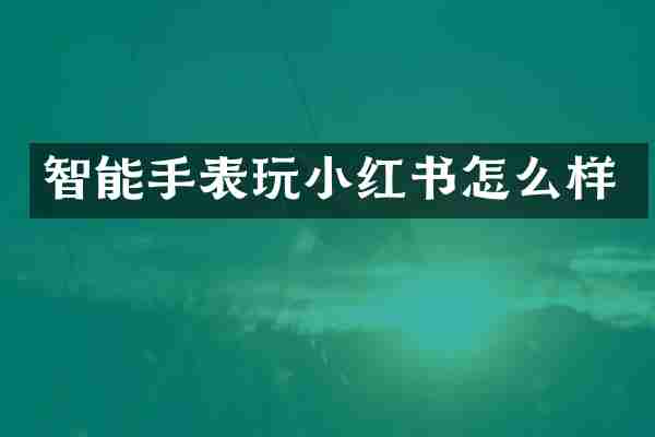 智能手表玩小红书怎么样