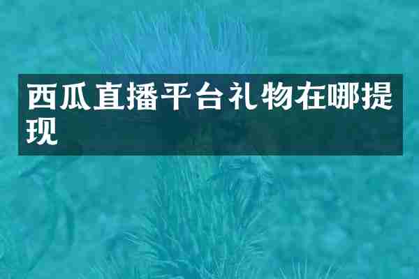 西瓜直播平台礼物在哪提现