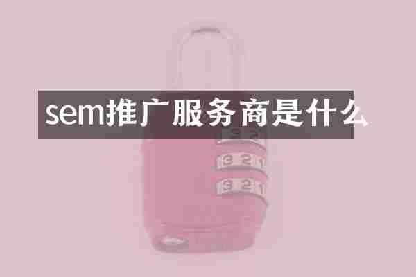 sem推广服务商是什么