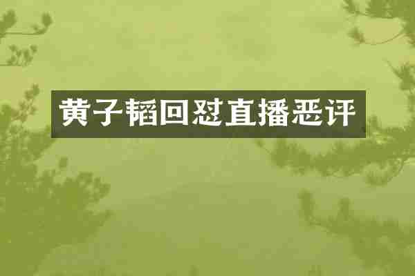 黄子韬回怼直播恶评