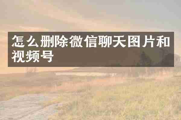 怎么删除微信聊天图片和视频号