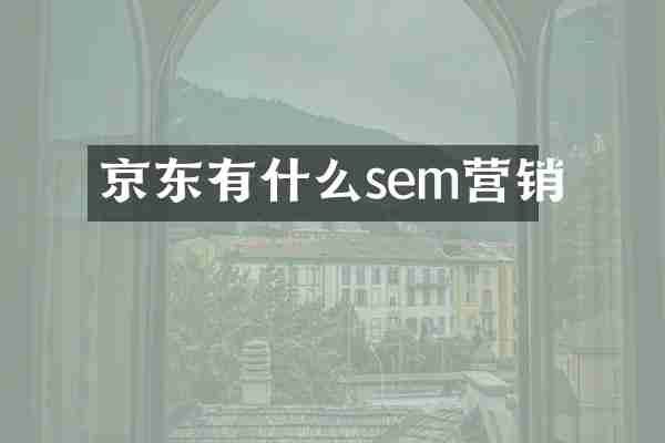 京东有什么sem营销