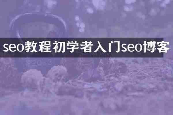 seo教程初学者入门seo博客