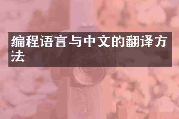 编程语言与中文的翻译方法