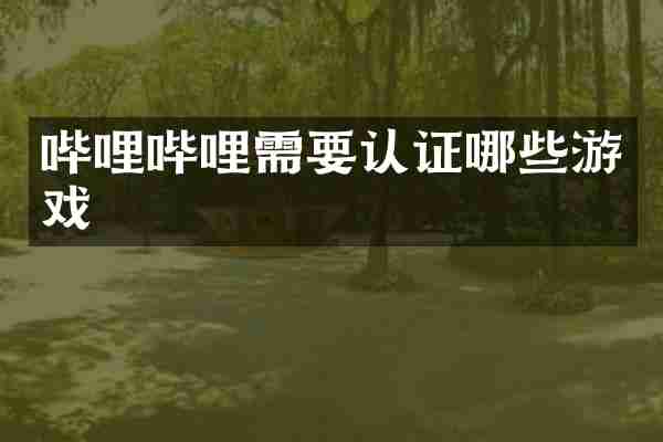 哔哩哔哩需要认证哪些游戏