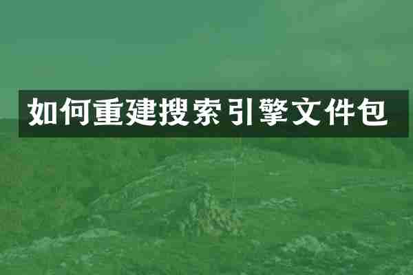 如何重建搜索引擎文件包