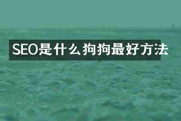 SEO是什么狗狗最好方法