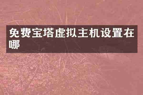 免费宝塔虚拟主机设置在哪