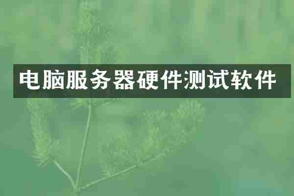 电脑服务器硬件测试软件
