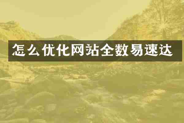 怎么优化网站全数易速达