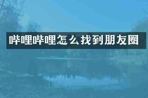 哔哩哔哩怎么找到朋友圈