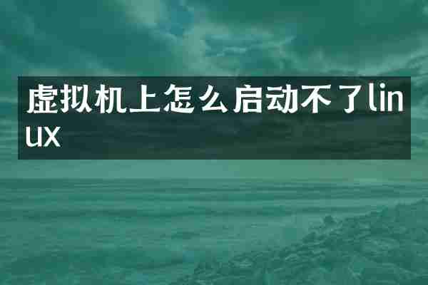 虚拟机上怎么启动不了linux
