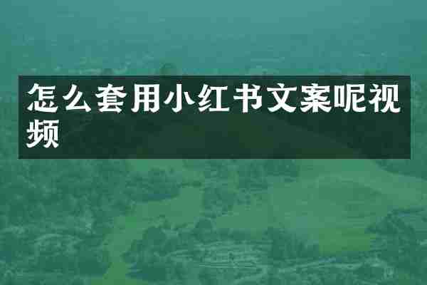 怎么套用小红书文案呢视频