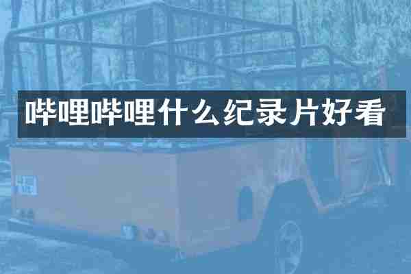 哔哩哔哩什么纪录片好看