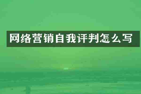 网络营销自我评判怎么写