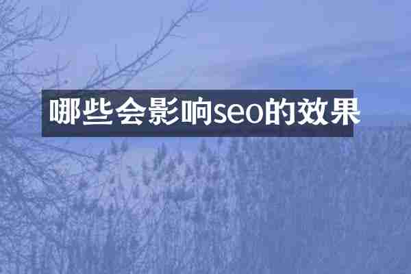 哪些会影响seo的效果
