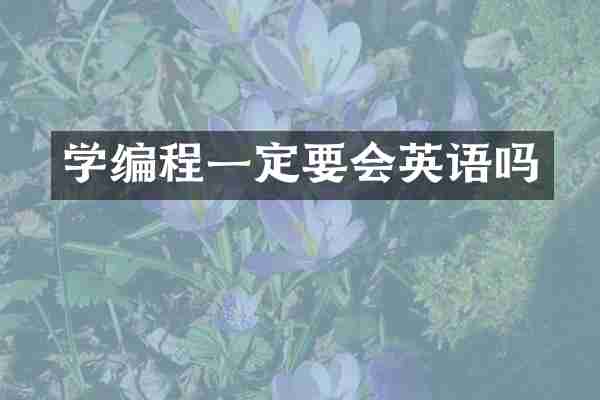 学编程一定要会英语吗