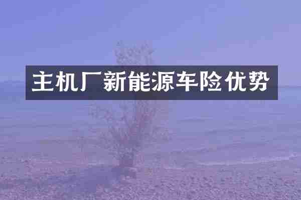 主机厂新能源车险优势