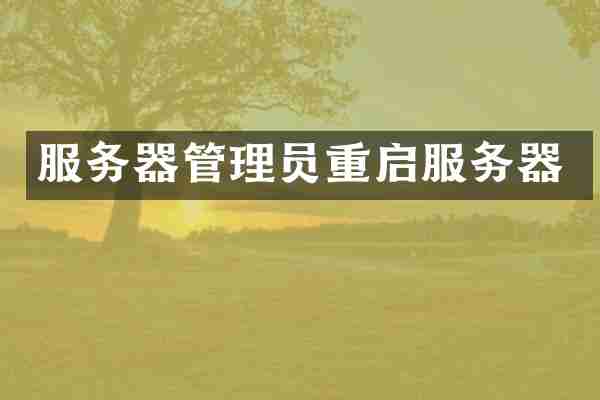 服务器管理员重启服务器