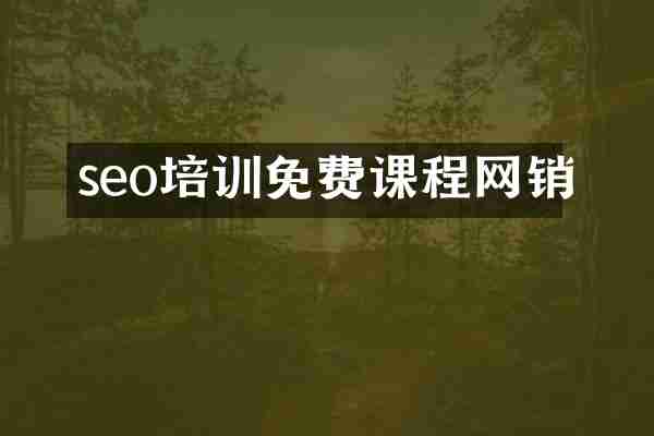 seo培训免费课程网销