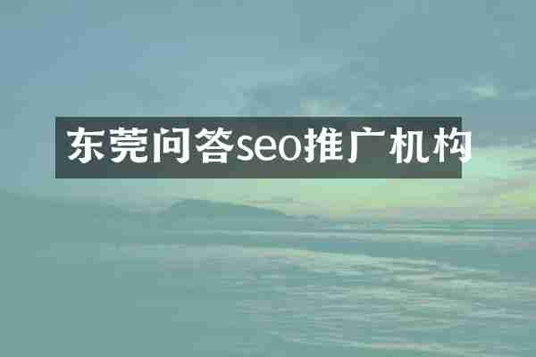 东莞问答seo推广机构