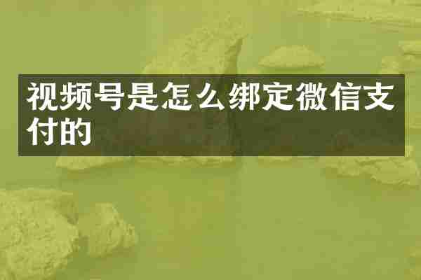 视频号是怎么绑定微信支付的