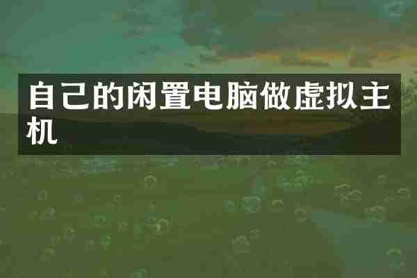 自己的闲置电脑做虚拟主机